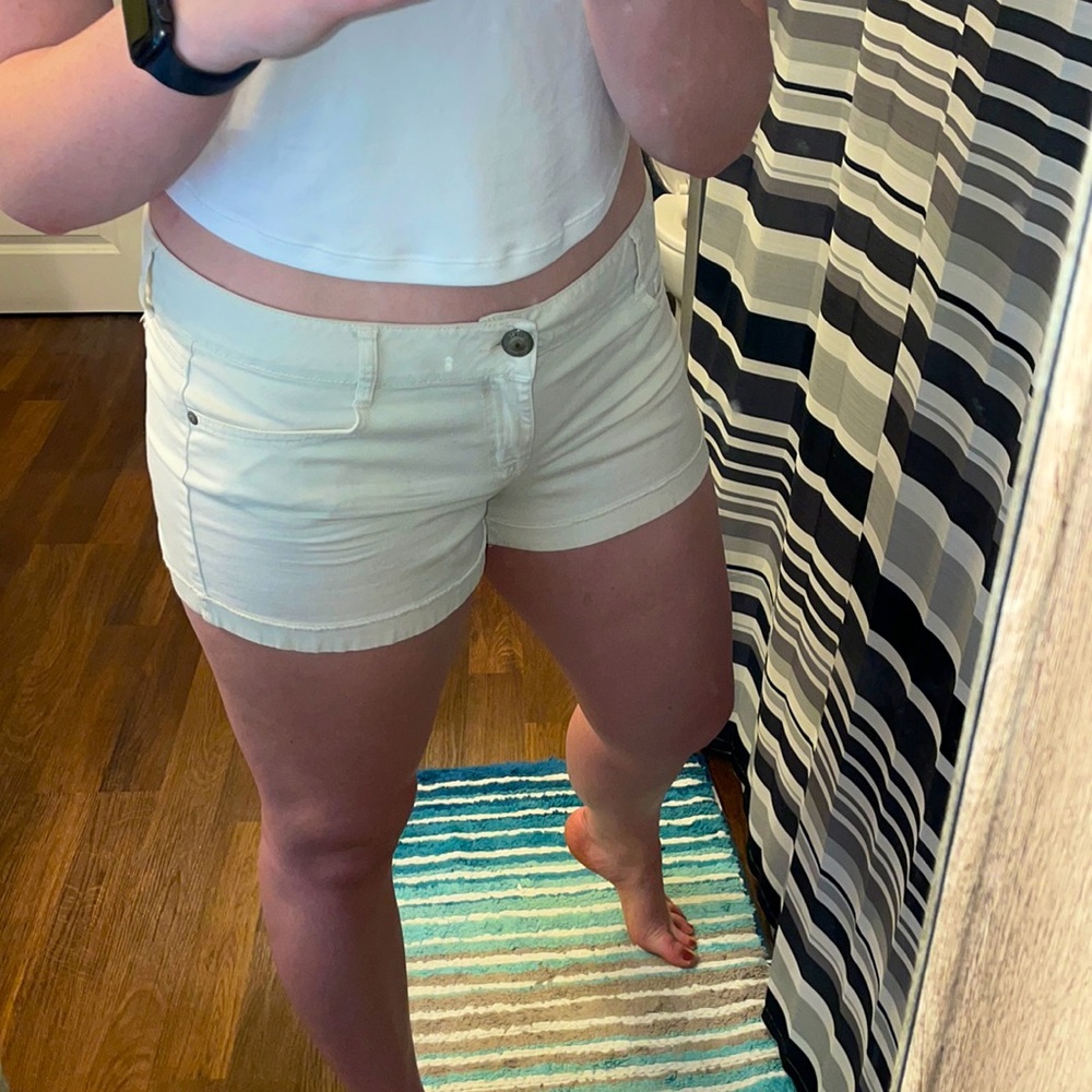 White Jean shorts